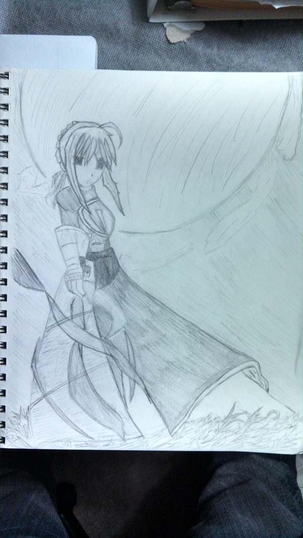 Saber Sketch Fate Stay Night