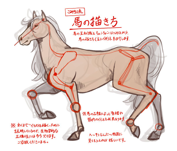 馬・子馬の描き方