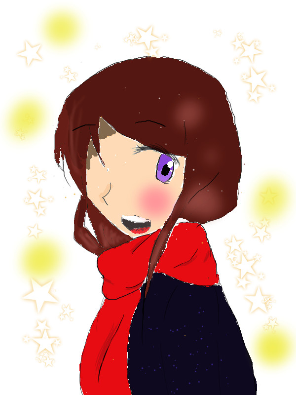 マフラーを巻いた少女