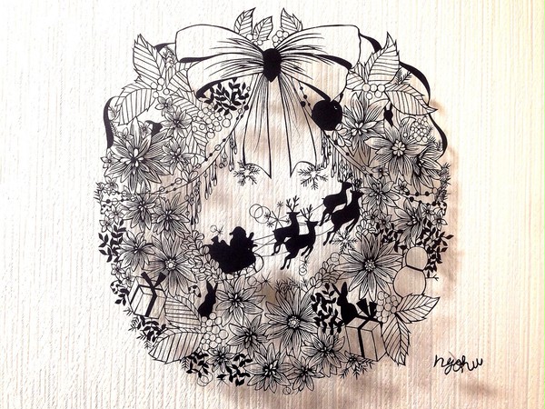クリスマス＆1周年切り絵