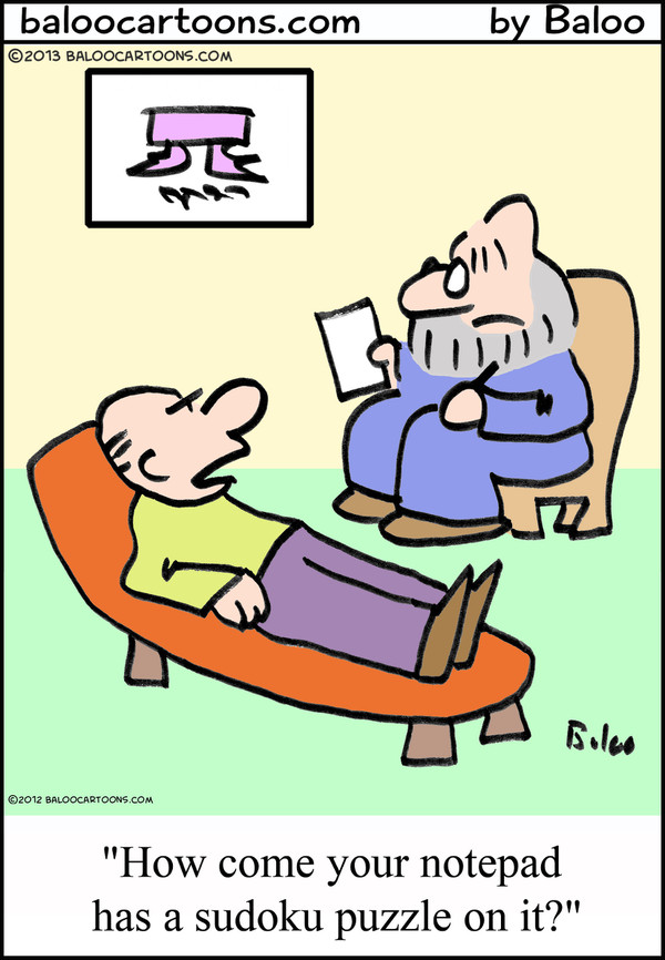 Psychiatrist with Sudoku puzzle