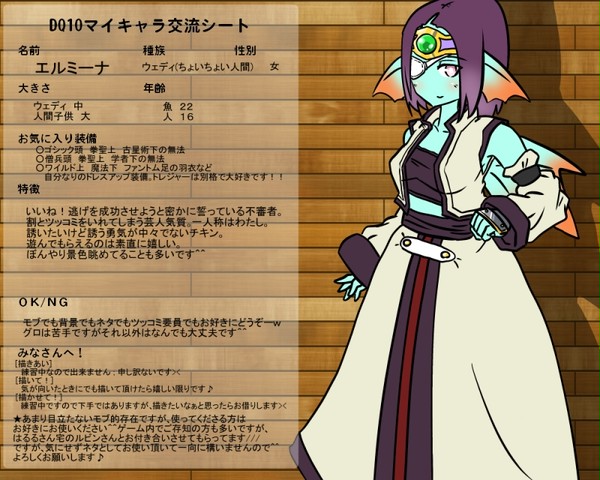 DQ10マイキャラ交流シート【エルミーナさん】改
