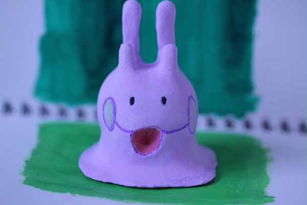 紙粘土でポケモンを作ってみる✽ヌメラ