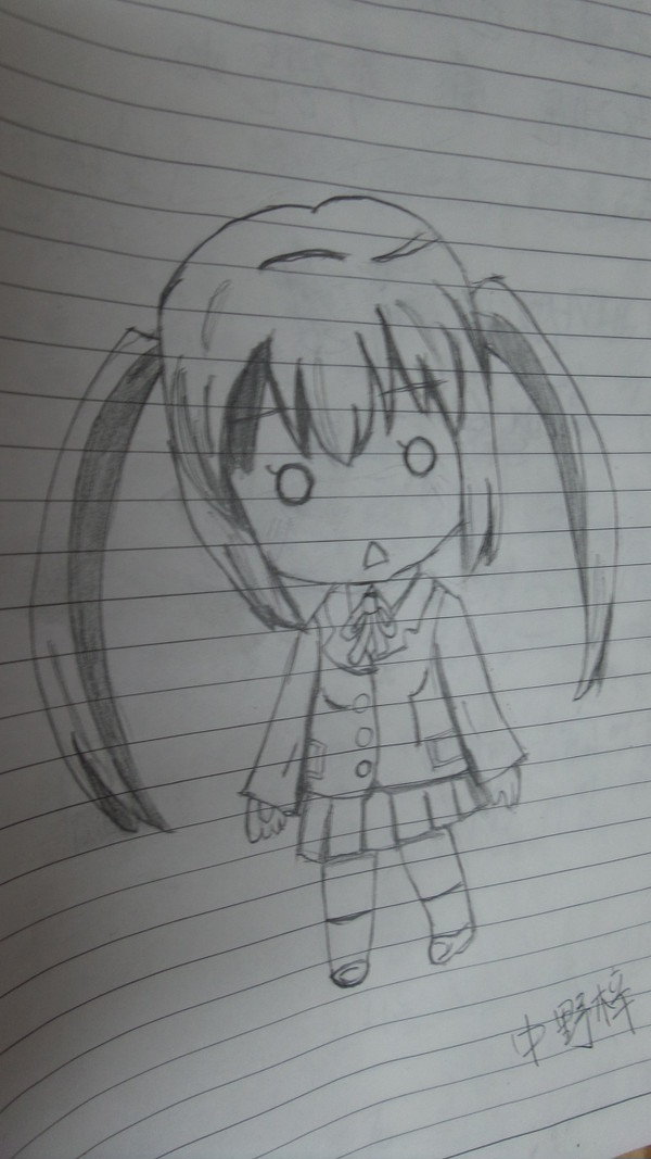 鉛筆で描いて中野梓