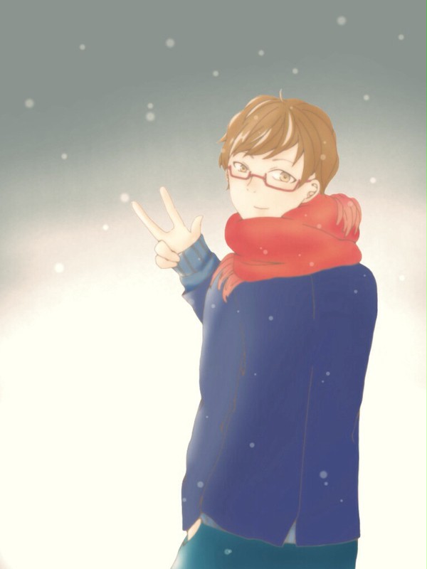 お年賀用に描いたあろま先生