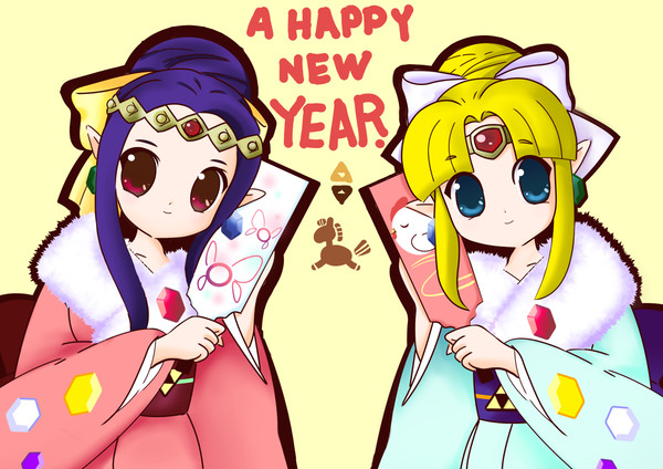 二人の姫で新年あいさつ。