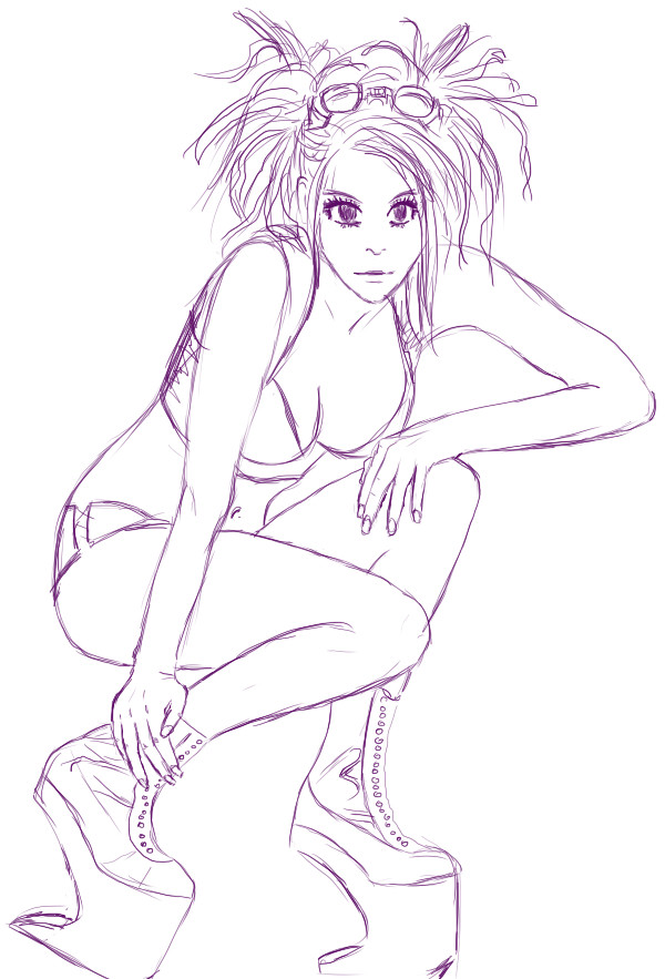 sketch of a girl (Steampunk)