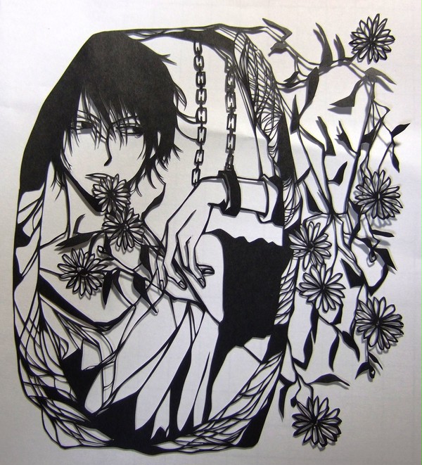 切り絵制作過程（折り紙）