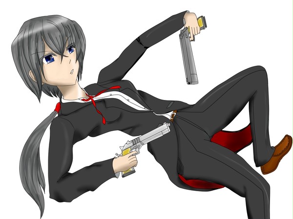 銃と燕尾服のおねーさん