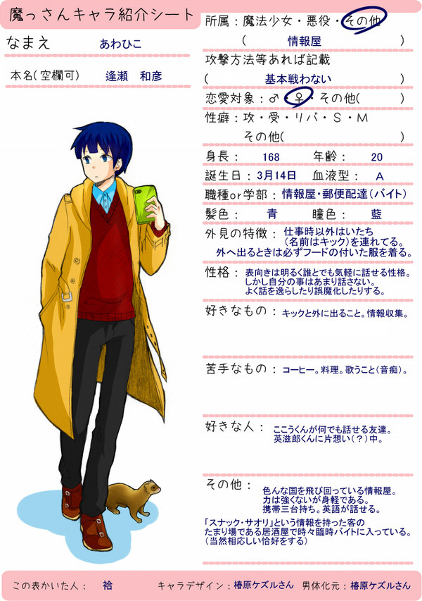 魔っさんキャラ紹介シート(あわひこ)