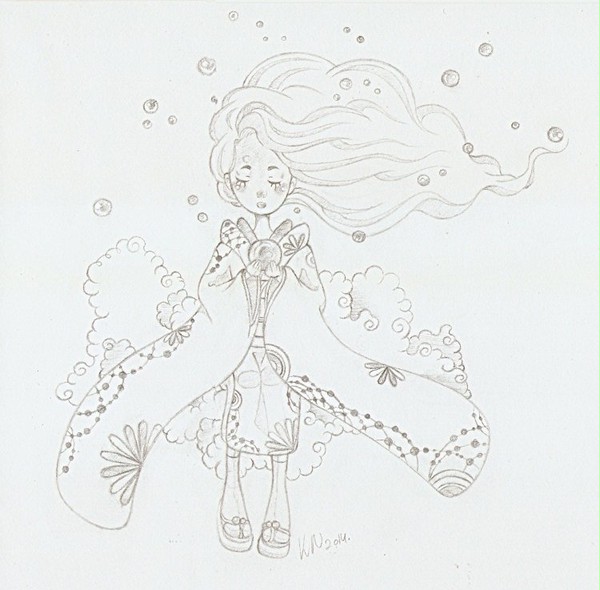 kimono girl sketch