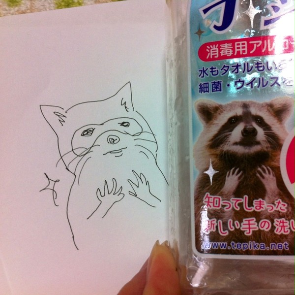 手ピカジェルのあらいぐま