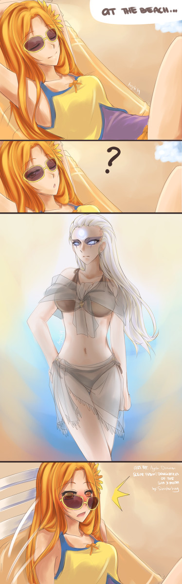 The Sun and Moon at the beach