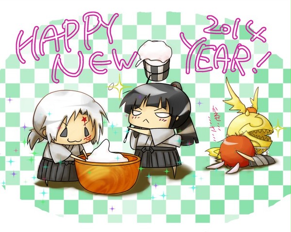 (年賀状)リク神田君とアレン君+α