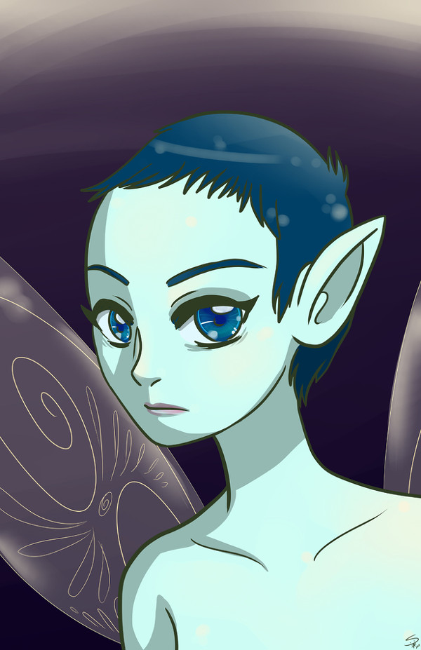 Fairy with Blue Hair