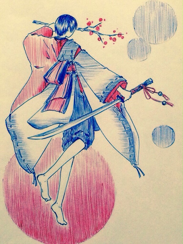 片手に紅梅