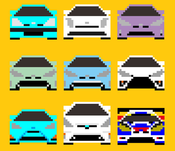 プリウスシリーズのドット絵