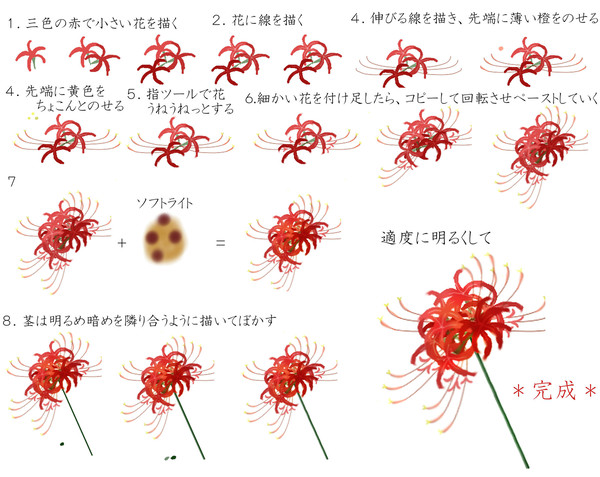 それっぽい彼岸花の描き方