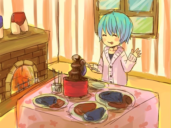チョコレートフォンデュをする要ちゃん