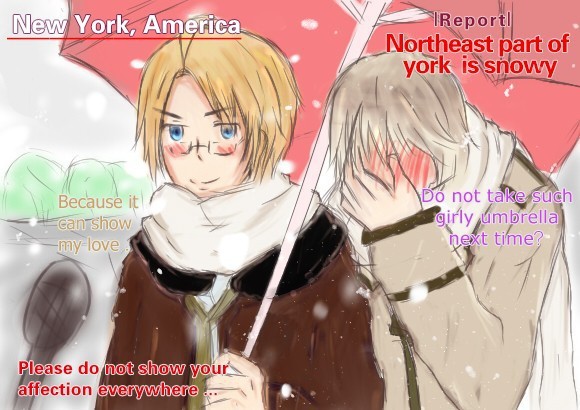 雪の日は取材カップル