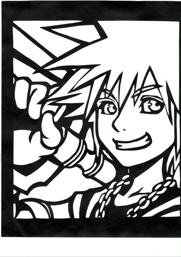 【切り絵】　ソラ　【キングダムハーツ】