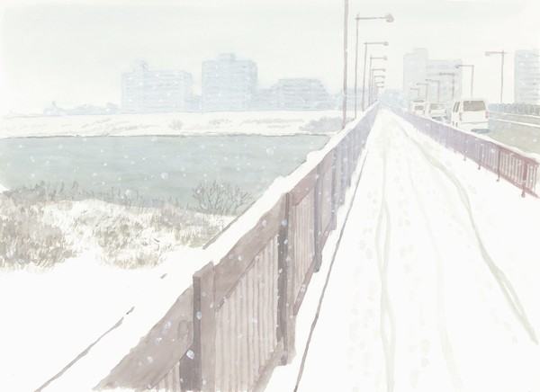雪の西新井橋
