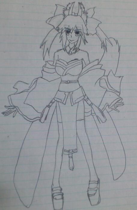 【線画】キャス狐