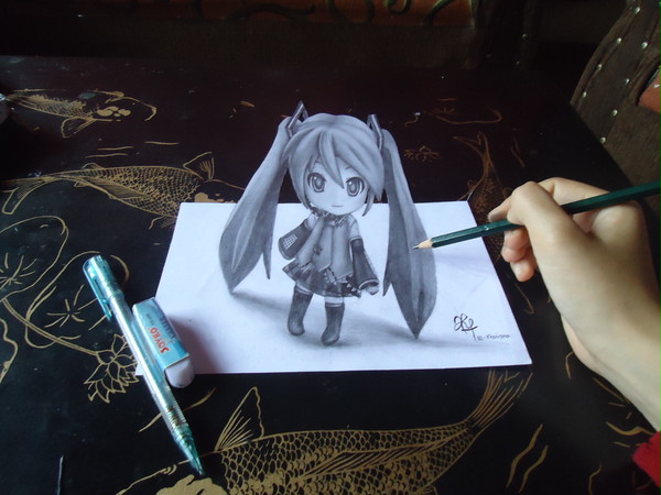 Miku Nendoroid - 3D Drawing