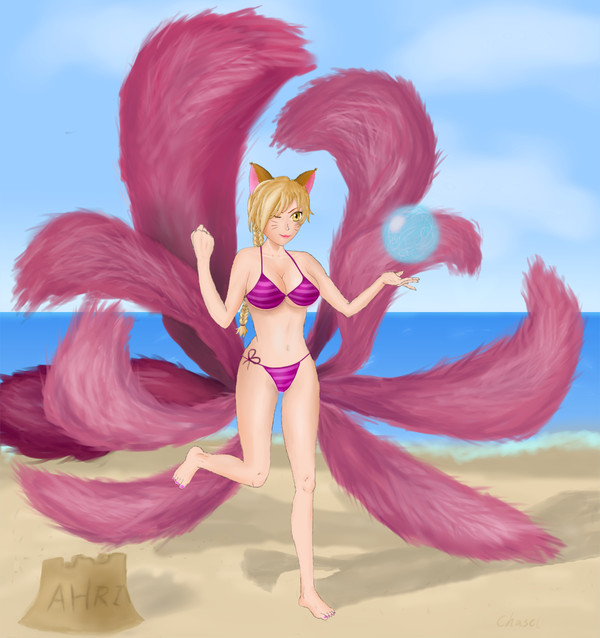 Ahri on the beach-With bikini