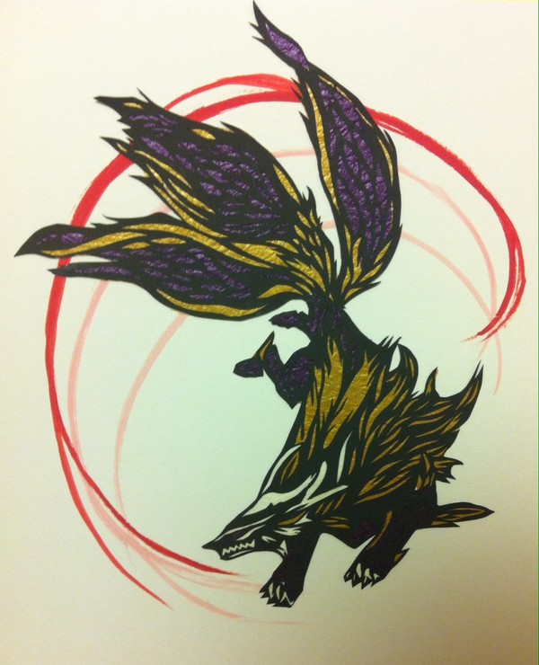 GE2 キュウビ 切り絵