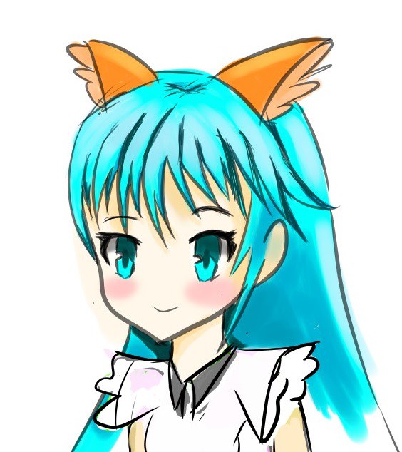 青い髪の女の子