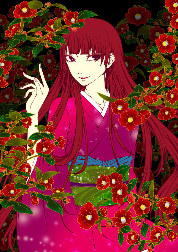 椿と女