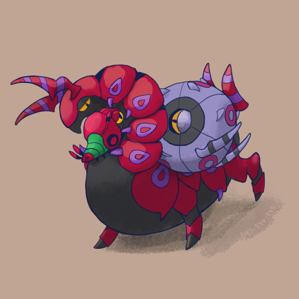 ムカデ親子