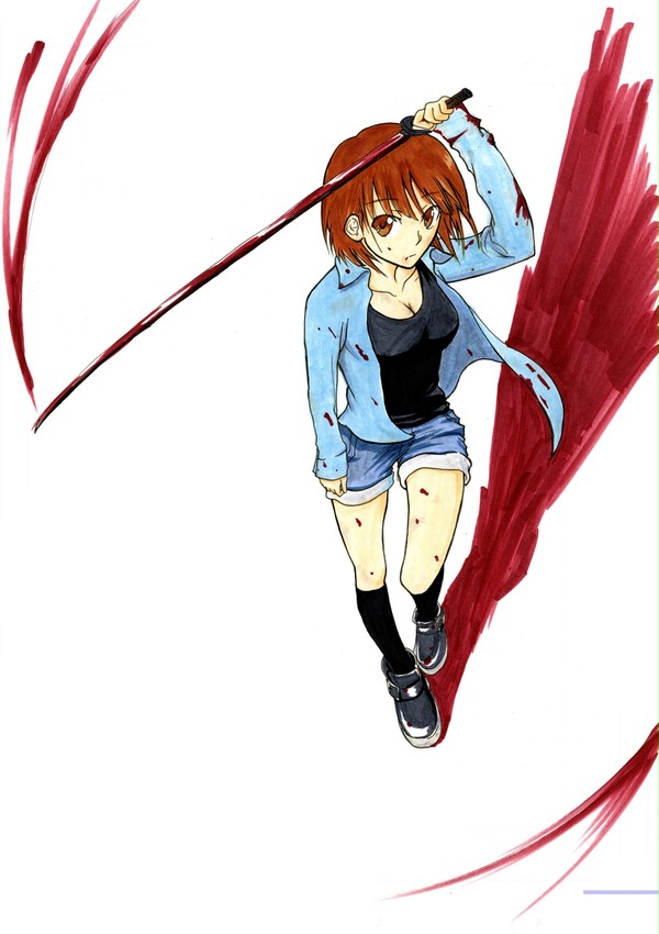 女の子と刀