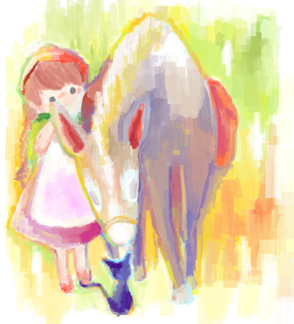 こどもと動物のイラストつめあわせ