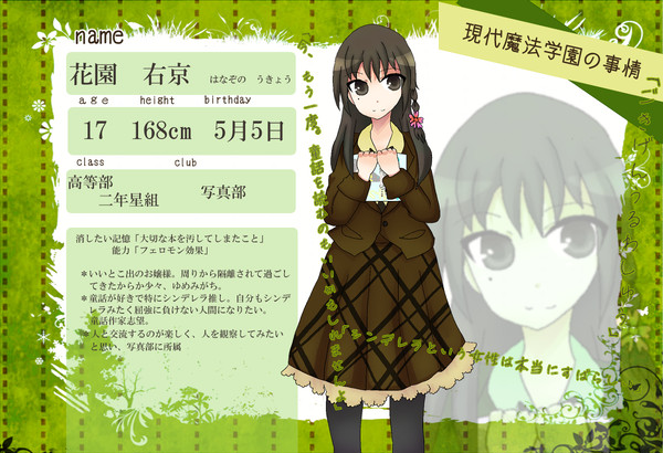 【魔法事情】花園　右京【生徒】