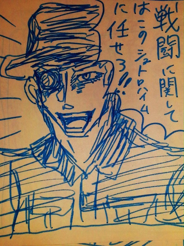 落書き漫画 スピードワゴンとシュトロハイムがわちゃわちゃ２