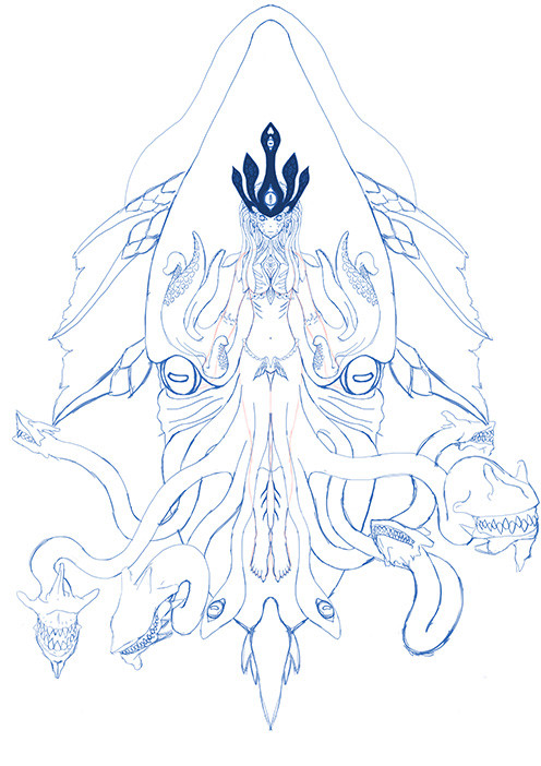 深淵海魔線稿