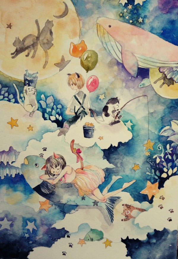 猫と星とピンクジラ