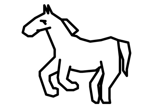 馬。直線書き。