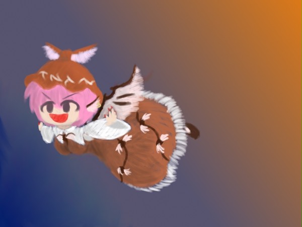 夜←　⊂二（＾ω＾ ）二二二⊃　→夕