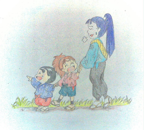 厳禁トリオで散歩