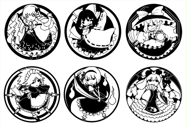 東方　スタンプ調イラスト　フリー素材