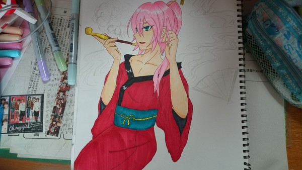花魁の蘭丸を描いてみた！！
