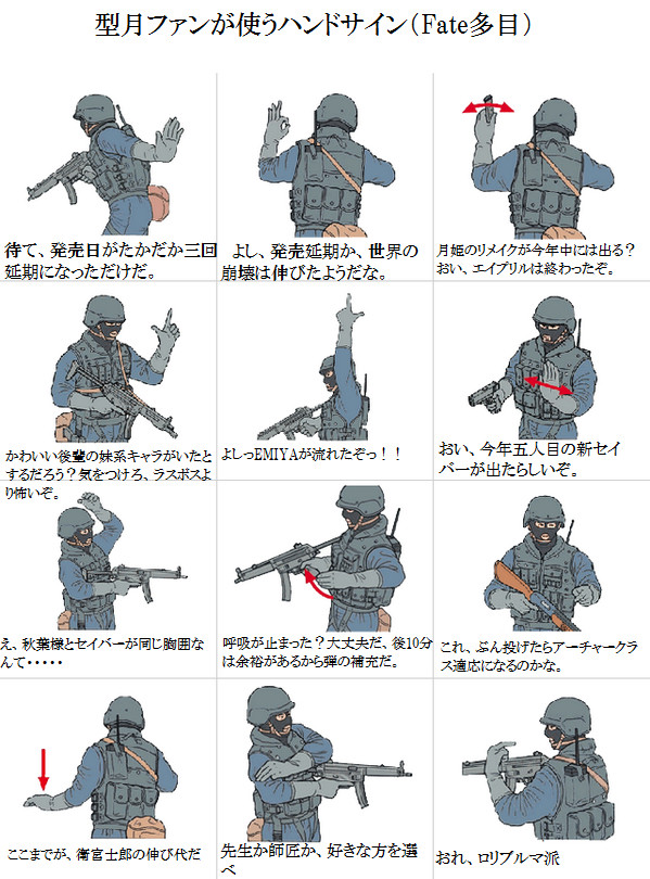 型月ファンが使うハンドサイン