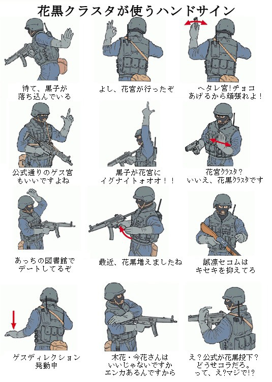 花黒クラスタが使うハンドサイン