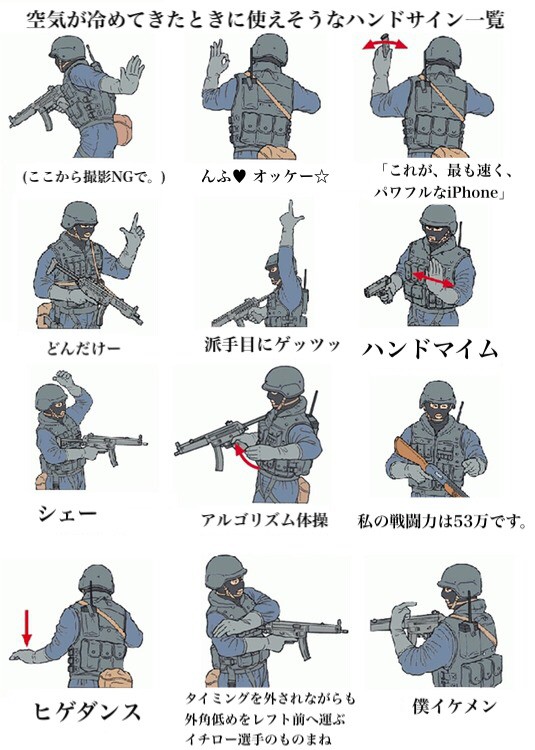 空気が冷めてきたときに使えそうなハンドサイン一覧