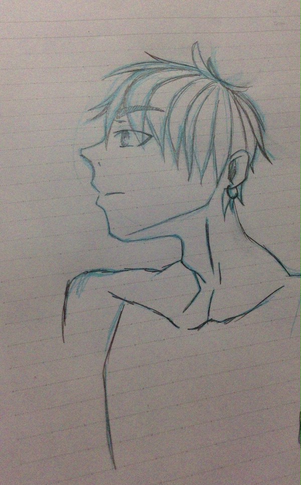 男、横顔