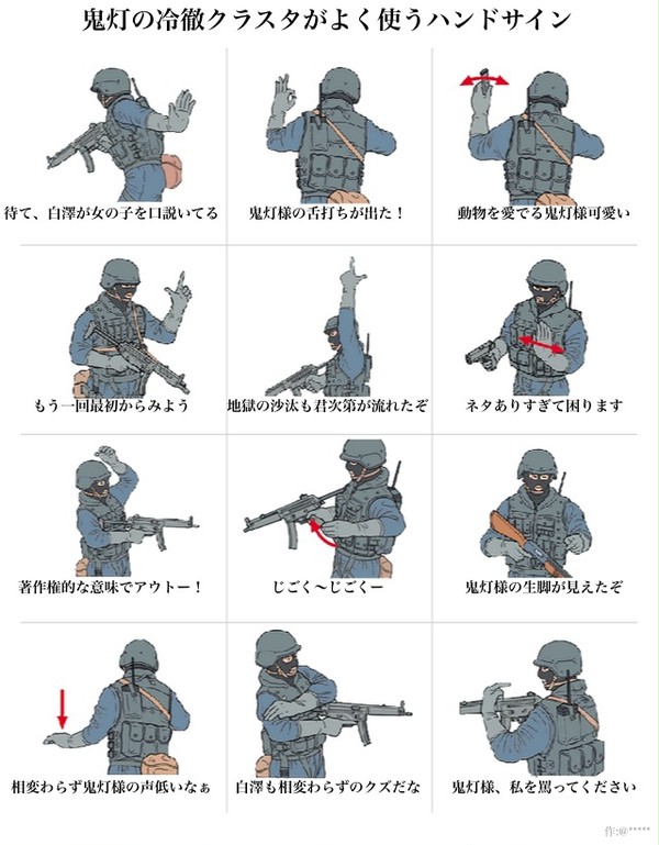 鬼灯の冷徹クラスタがよく使うハンドサイン