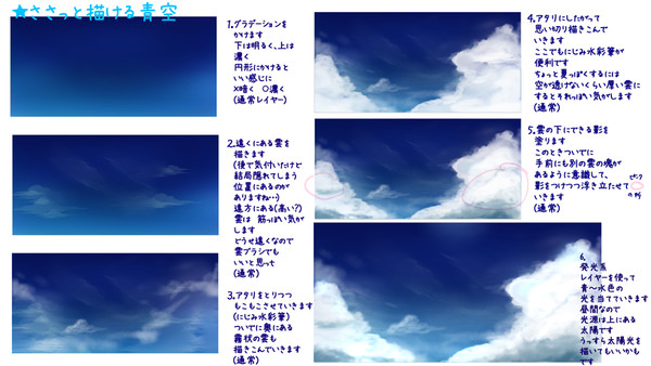 個人的青空の描き方。(夏っぽい)
